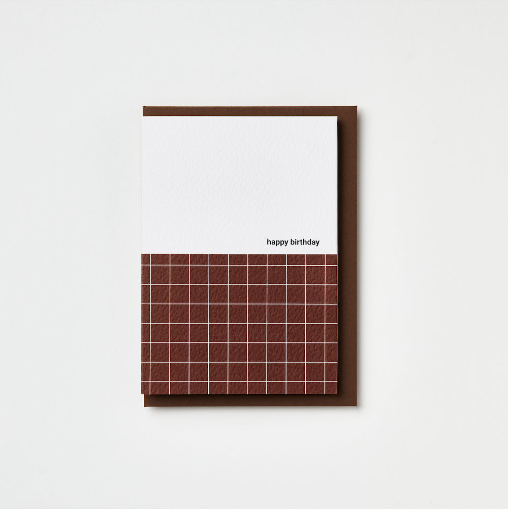 Russet Grid Happy Birthday Card | Blank | by Kinshipped - Lifestory