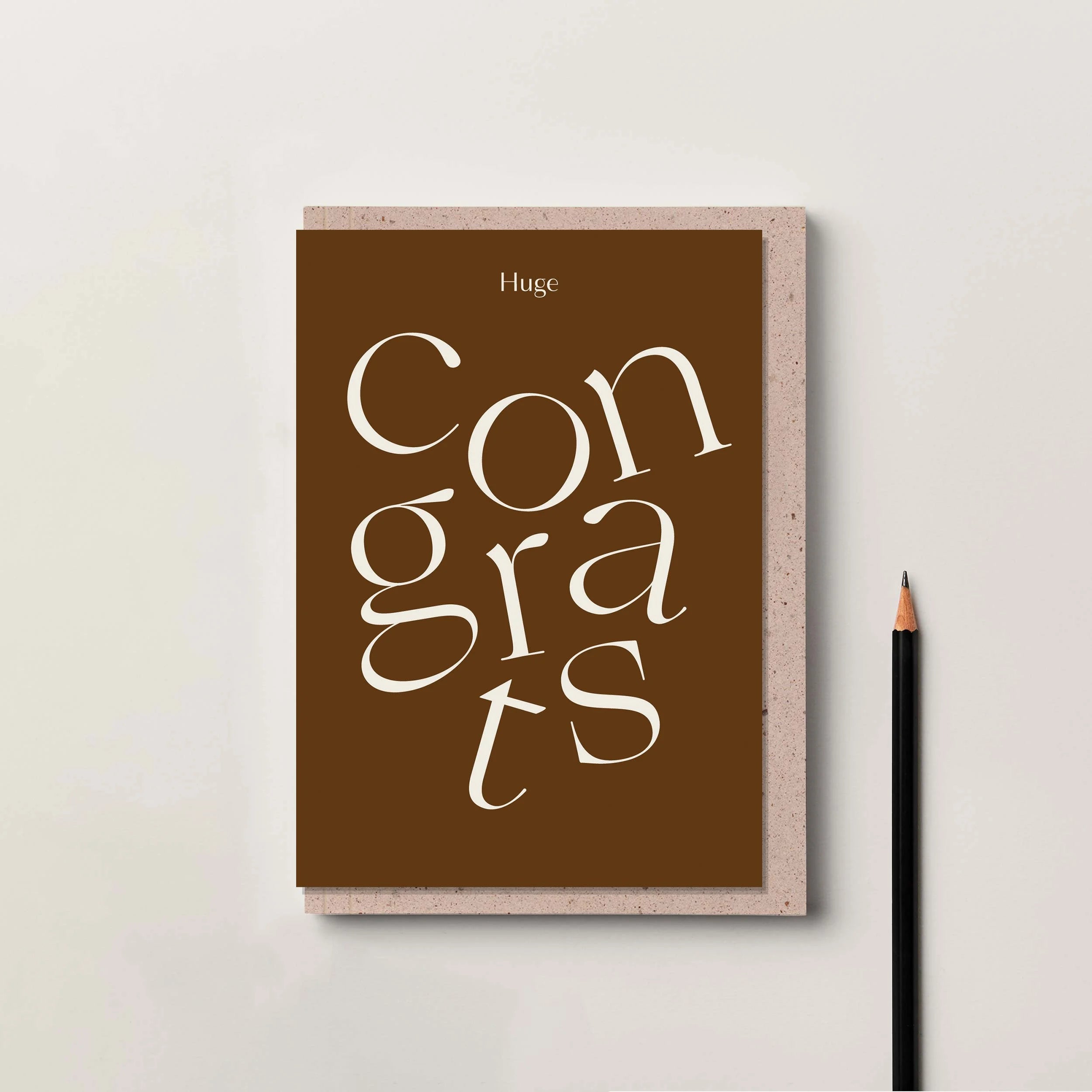 Huge Congrats Card | Off-white on Russet - Serif | by Kinshipped - Lifestory