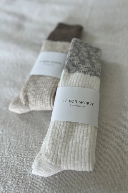 Colour Block Cottage Socks in various colours by Le Bon Shoppe