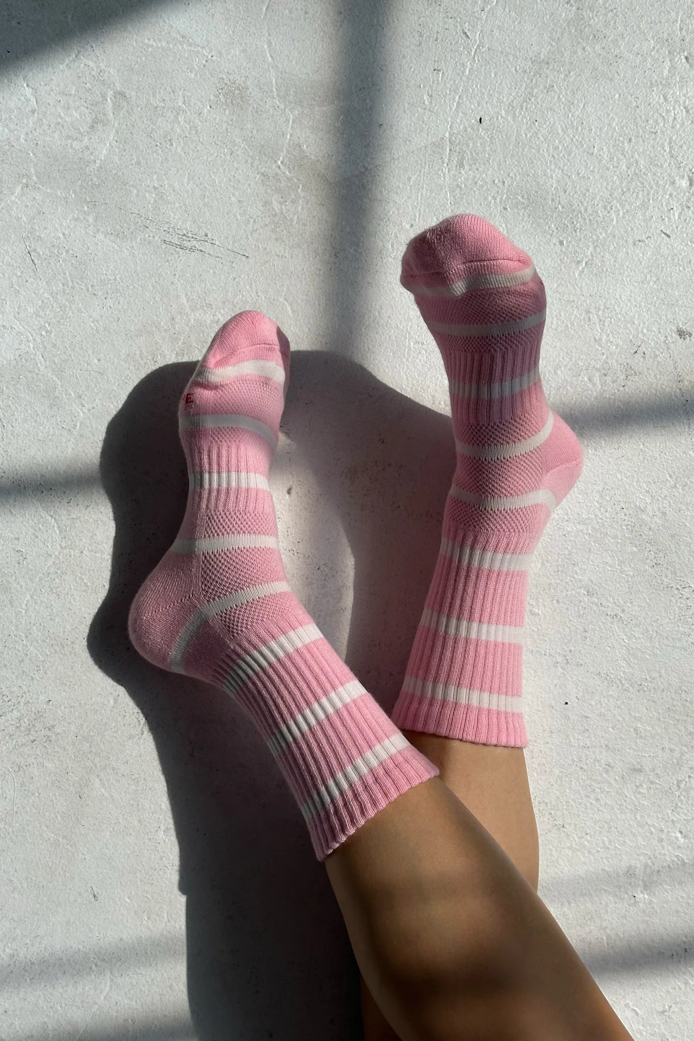 Boyfriend Socks | Pink and White Stripe | by Le Bon Shoppe - Lifestory