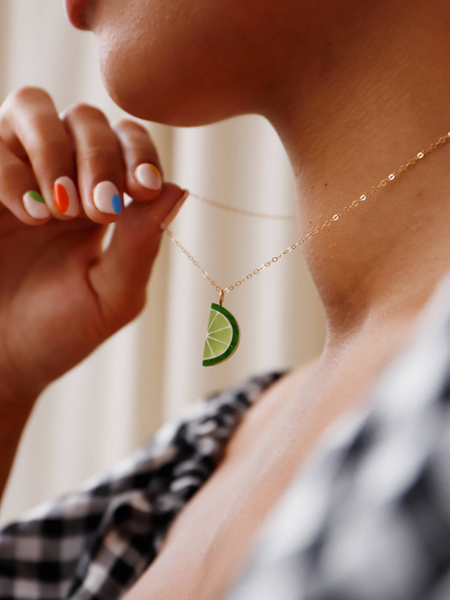 Lime Slice Necklace | Acrylic & Wood | by Wolf & Moon - Lifestory - Wolf & Moon