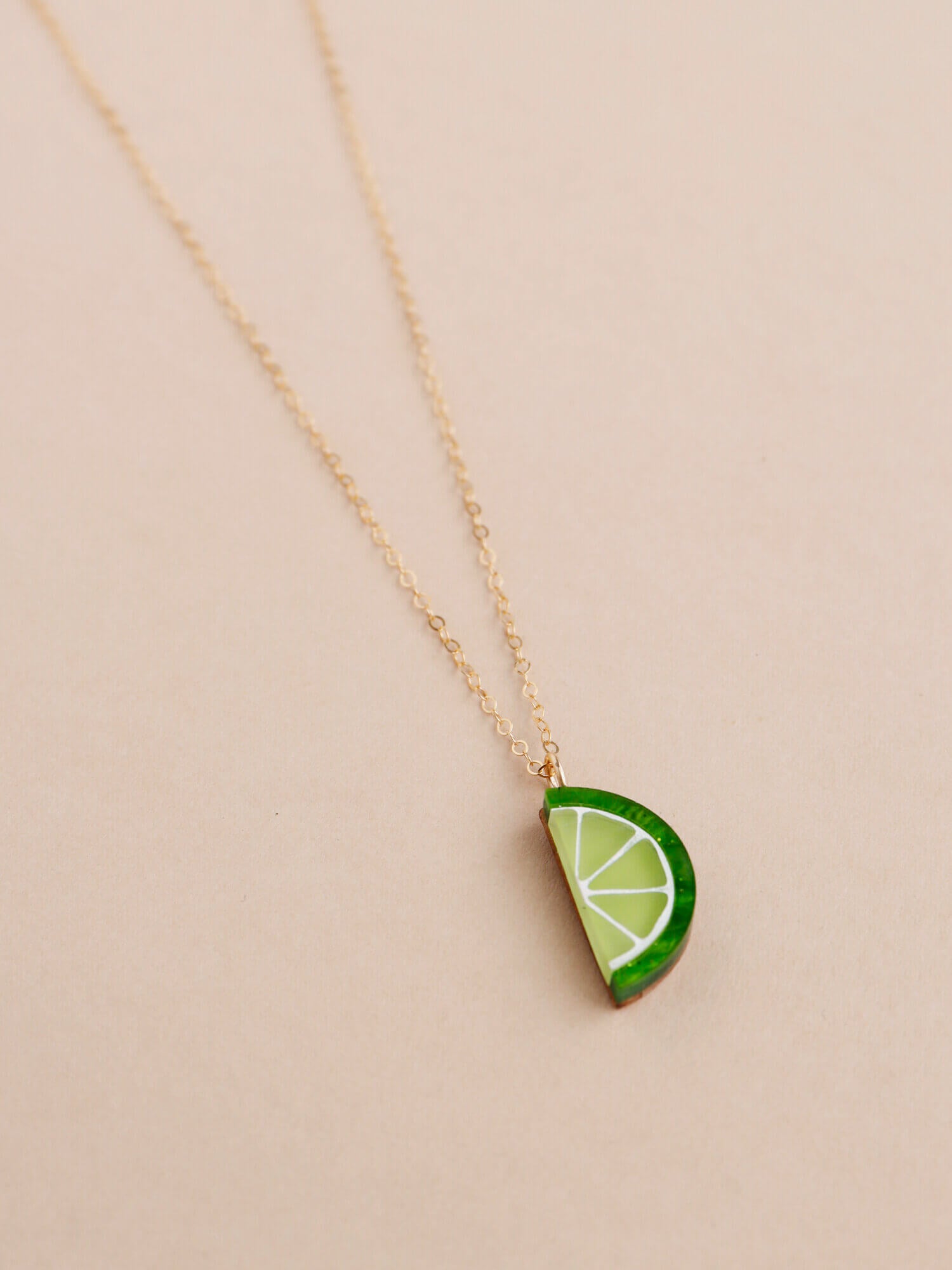 Lime Slice Necklace | Acrylic & Wood | by Wolf & Moon - Lifestory - Wolf & Moon