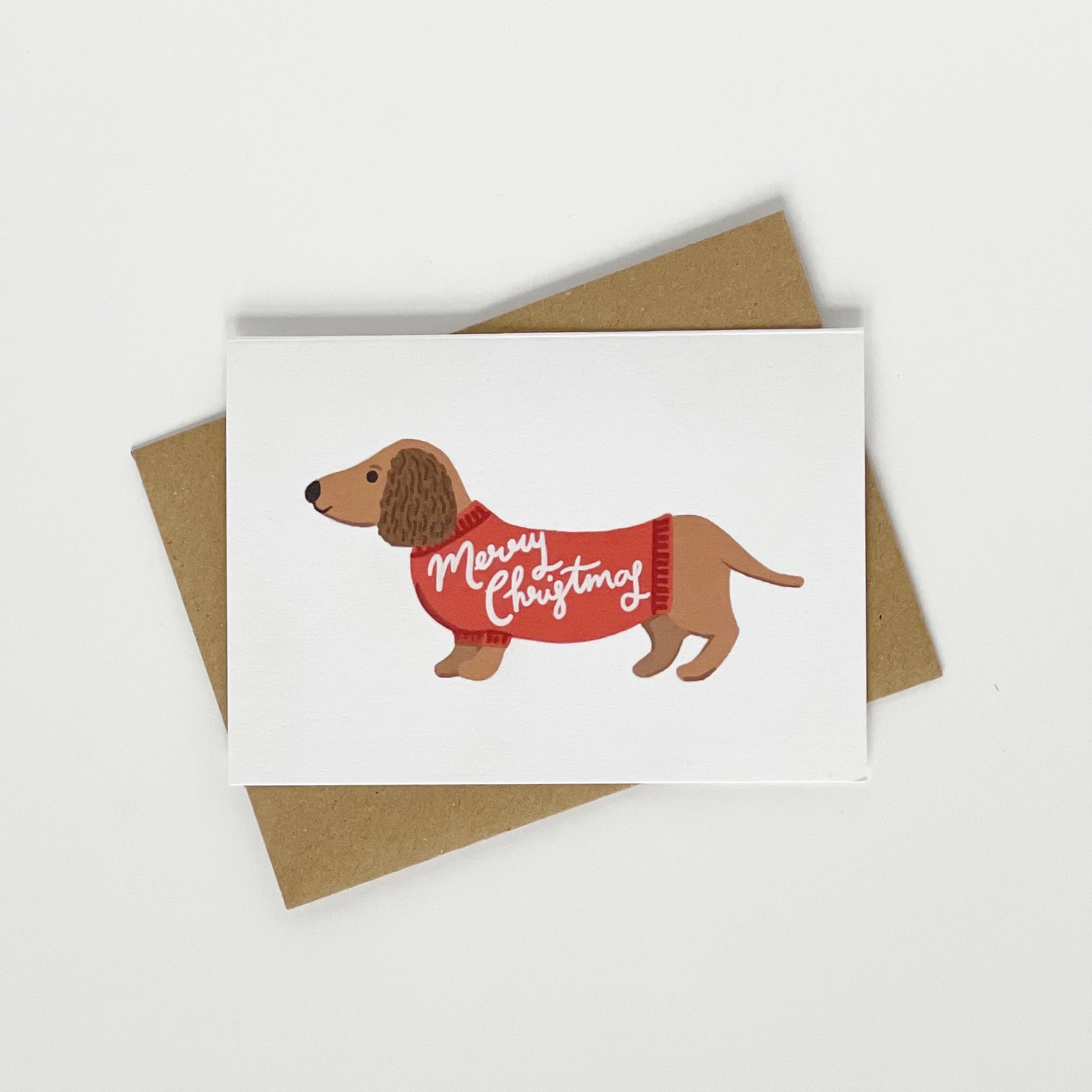 'Merry Christmas' Dachsund Card by Lomond Paper Co