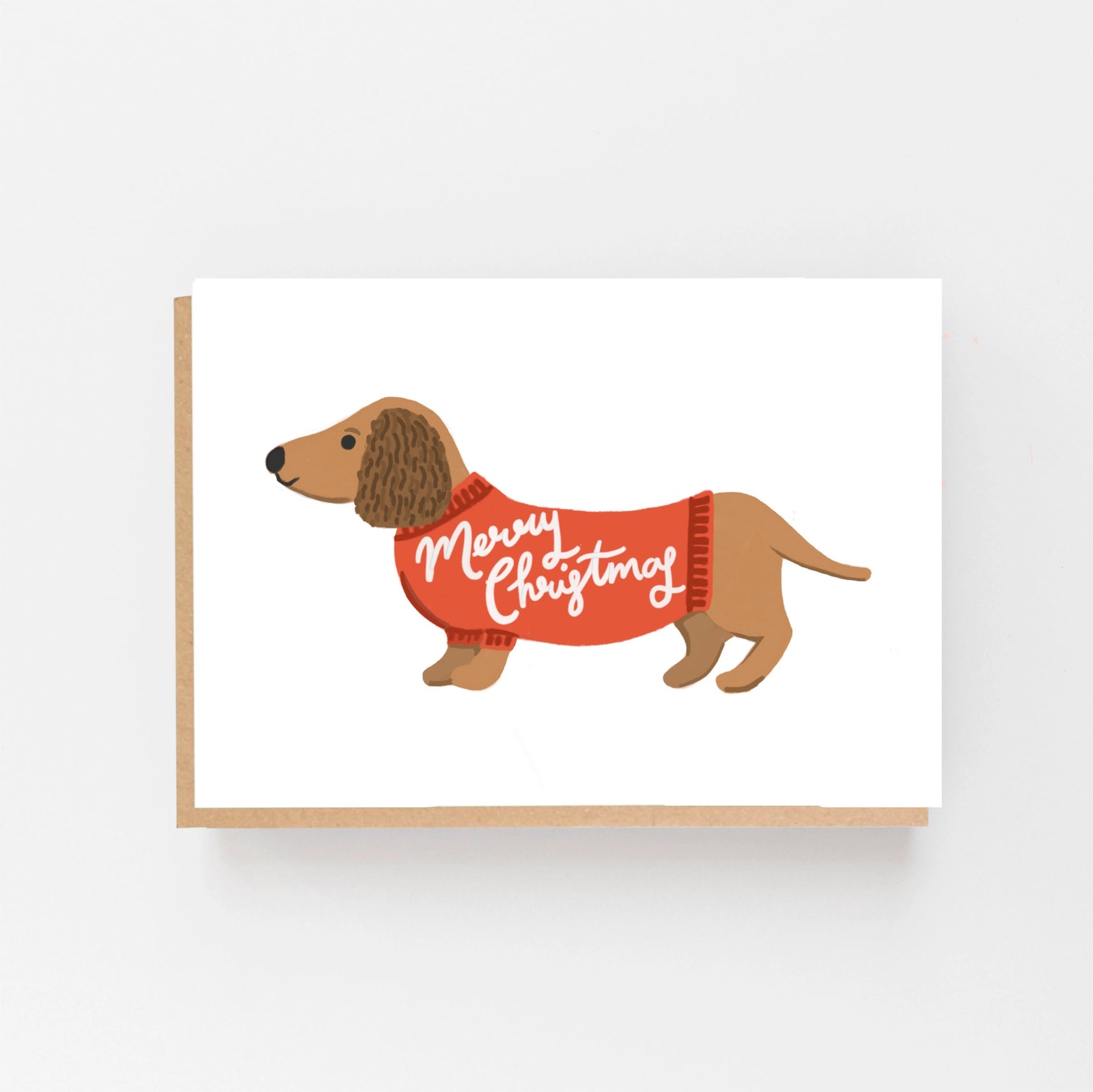 'Merry Christmas' Dachsund Card by Lomond Paper Co