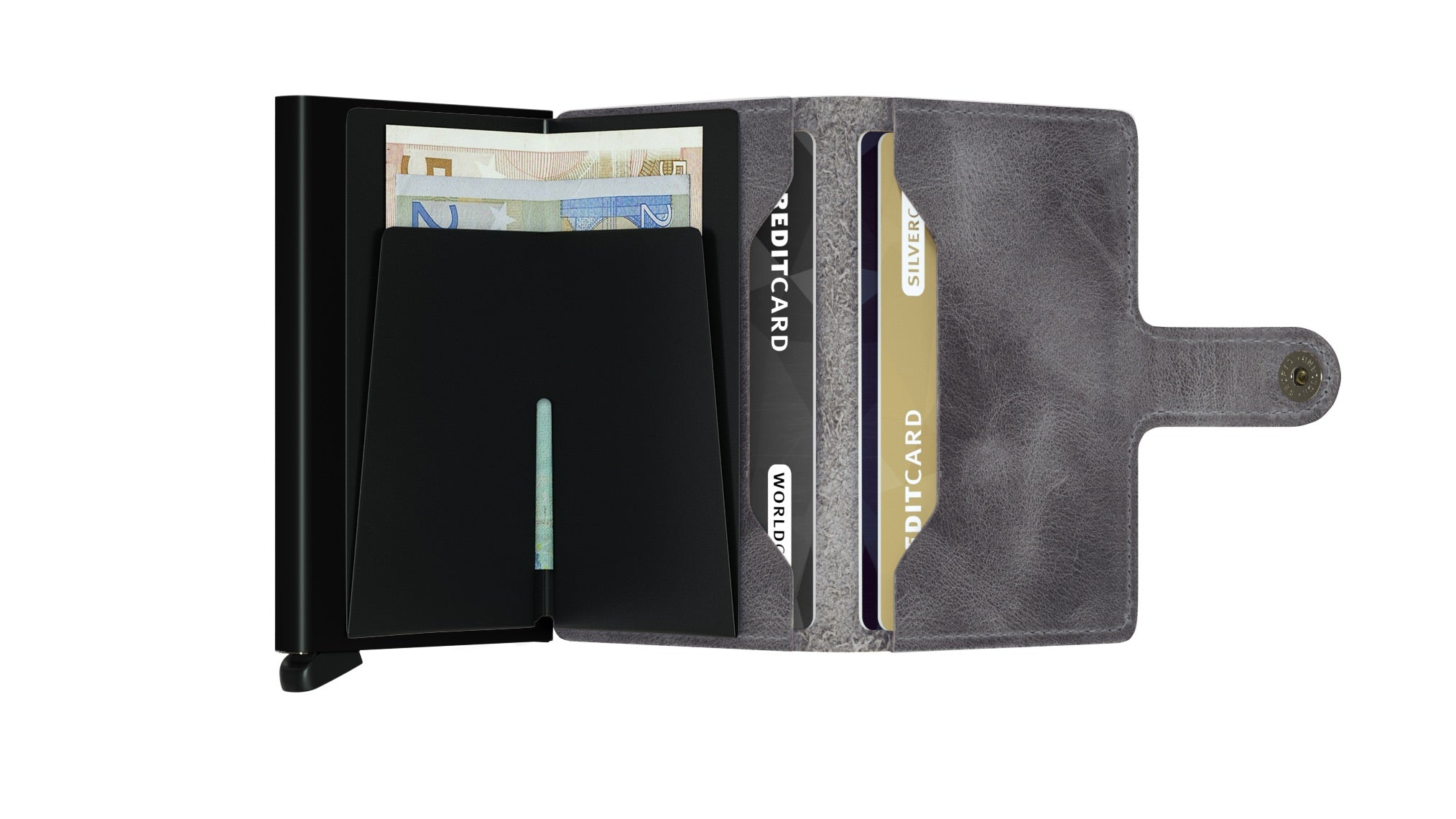 Miniwallet in Vintage Grey - Black by Secrid Wallets - Lifestory