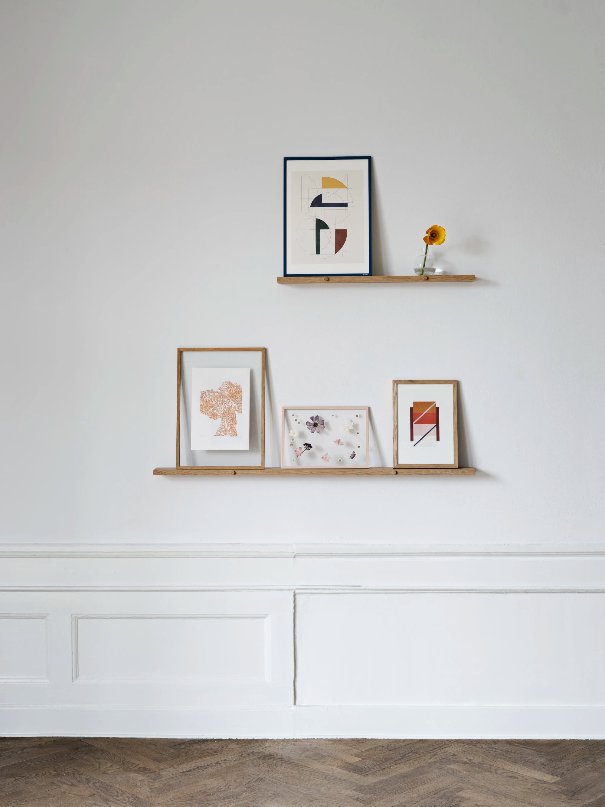 Moebe Oak Gallery Shelf - 70 or 115cm