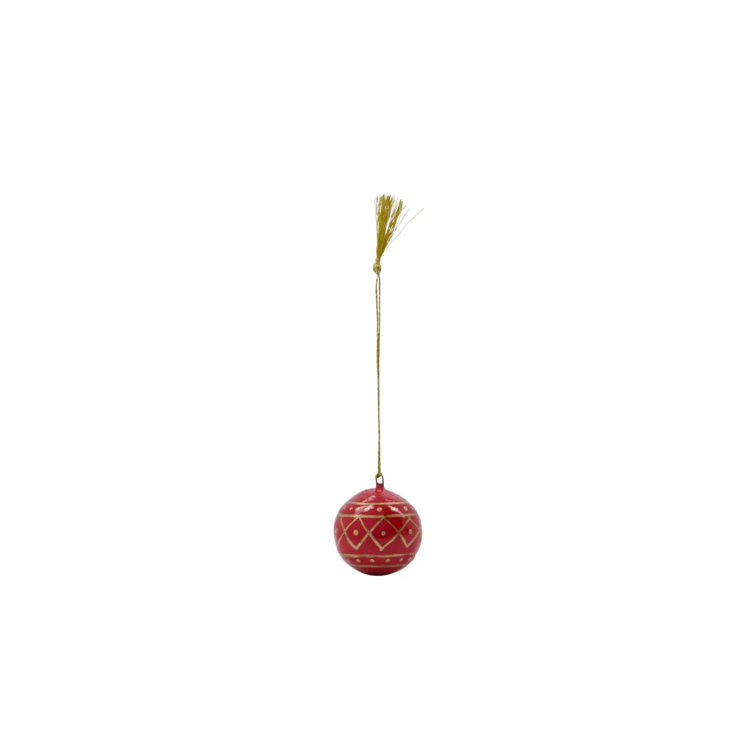 House Doctor Set of 4 'Mach' Paper Mache Hanging Ornaments in red against a white background