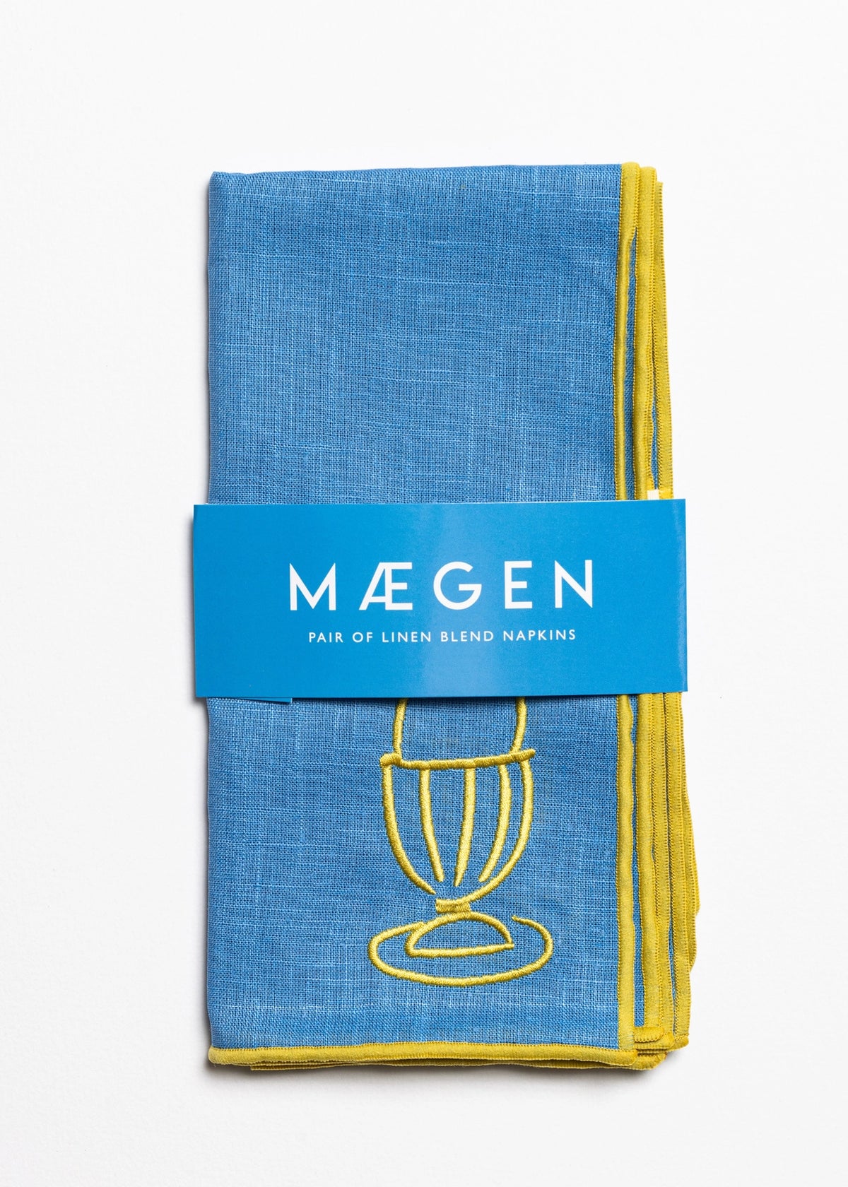 MAEGEN Embroidered Linen Blend Napkin Pair - Various Designs