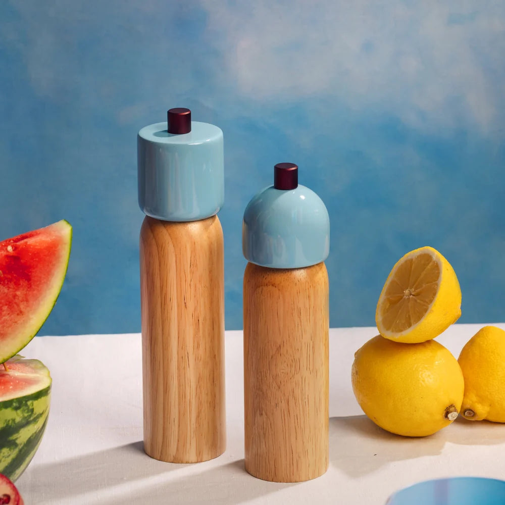 MAEGEN Salt & Pepper Grinder in Light Blue & Burgundy - 2 Sizes