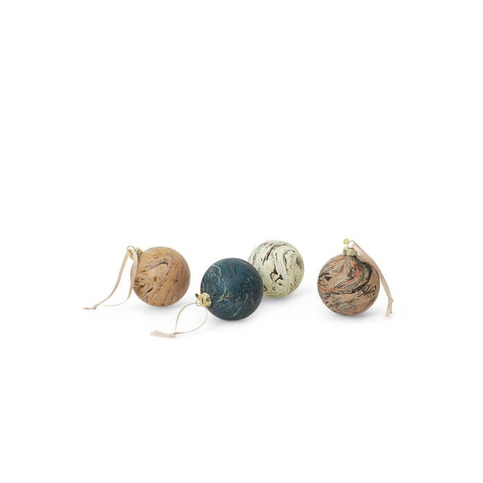 Marble Baubles - M - Set of 4 | Multi | by ferm Living - Lifestory