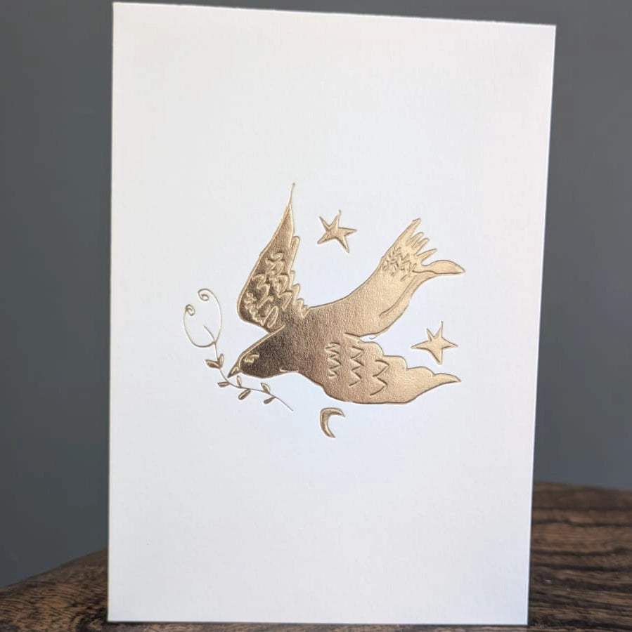 Meg Fatharly Dove Gold Embossed Keepsake Card