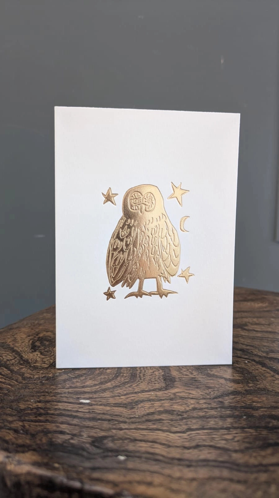 Meg Fatharly Owl Gold Embossed Keepsake Card