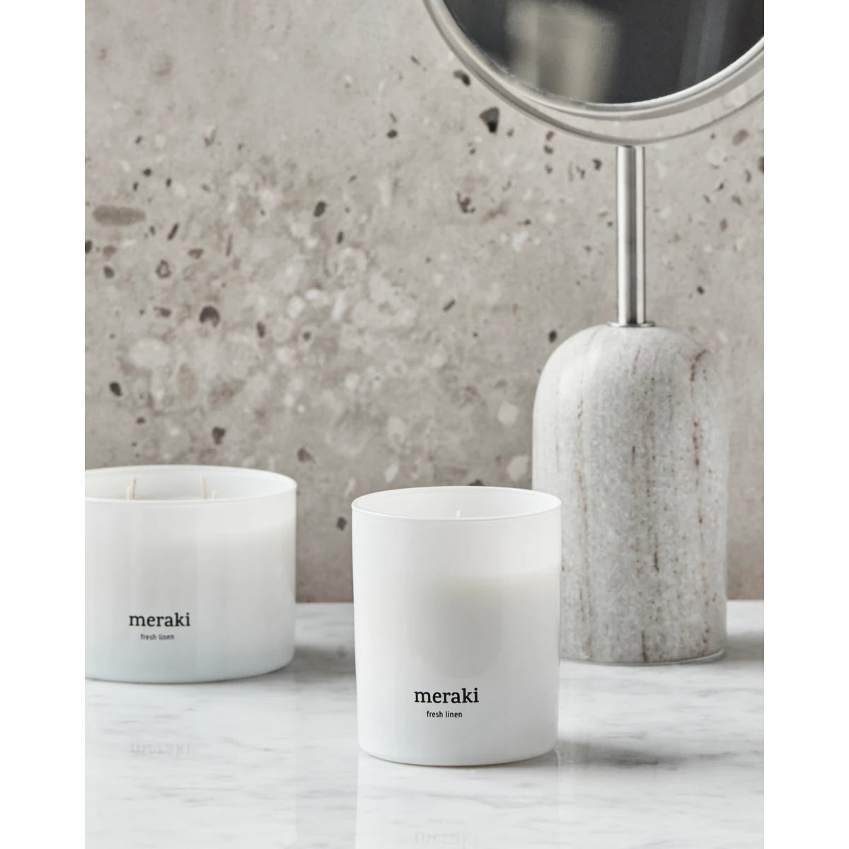 Meraki Large Scented Candle (28 Hour Burn) - Fresh Linen - Lifestory