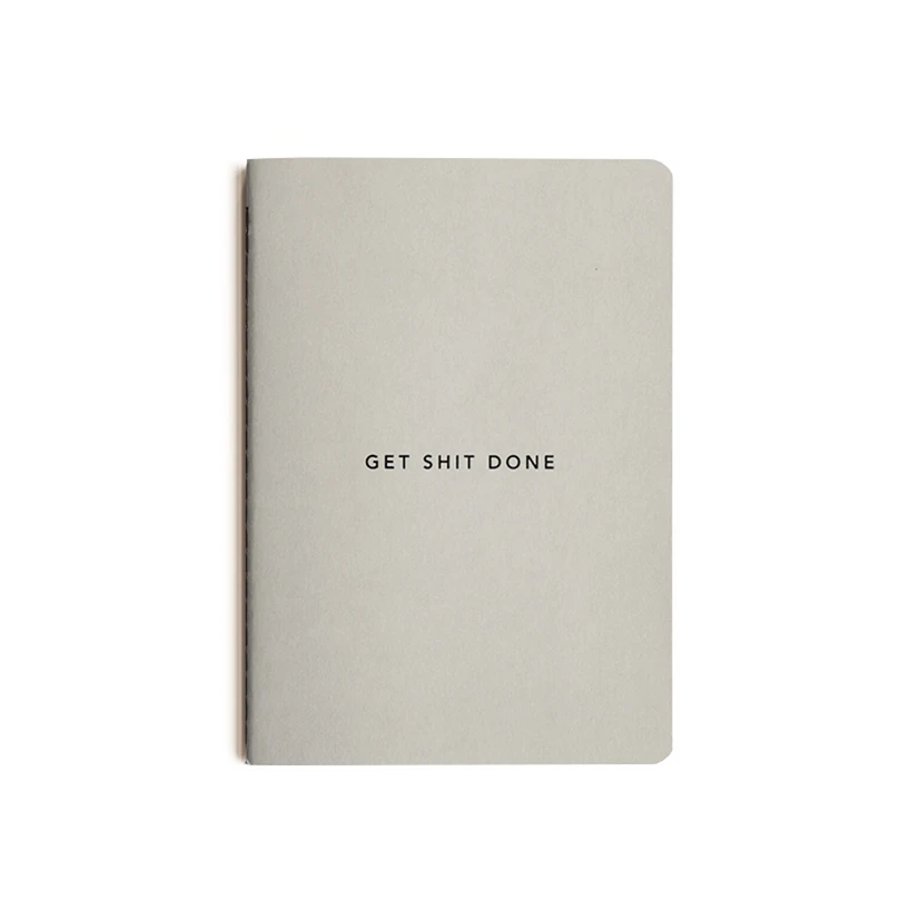 MiGoals A6 Get Shit Done Minimal To-Do-List Notebook in grey cover view
