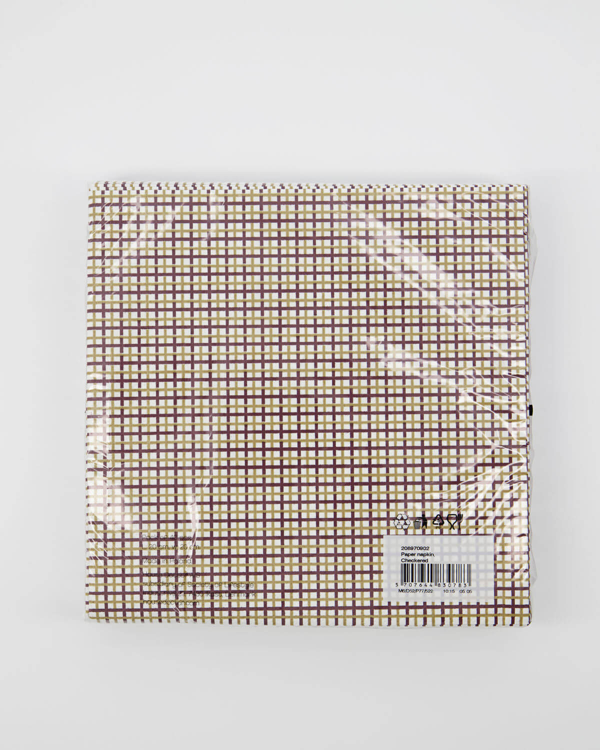 Paper Napkins | Checkered | Multi | Pack of 40 | by House Doctor - Lifestory - House Doctor