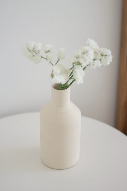 Natural Vase - Small | Cream | Handmade Earthenware | by O Cactuu - Lifestory