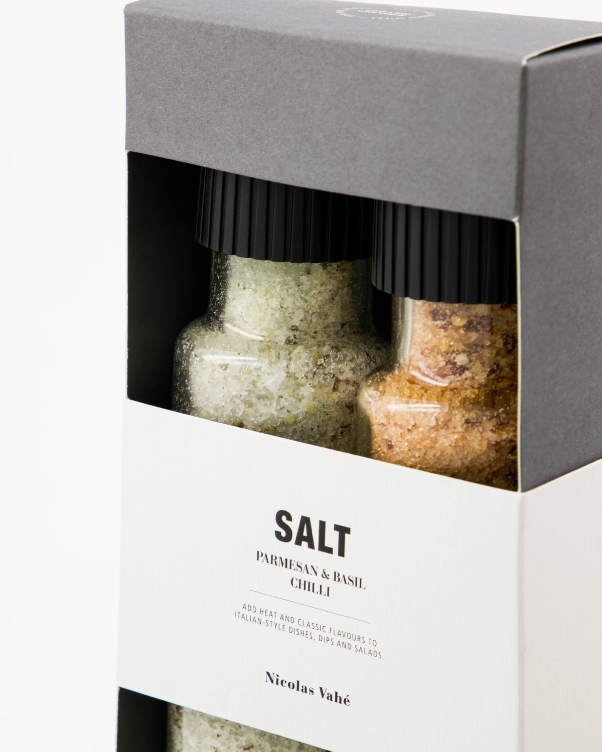 Nicolas Vahé Salt Gift Box, Parmesan & Basil and Chilli at Lifestory