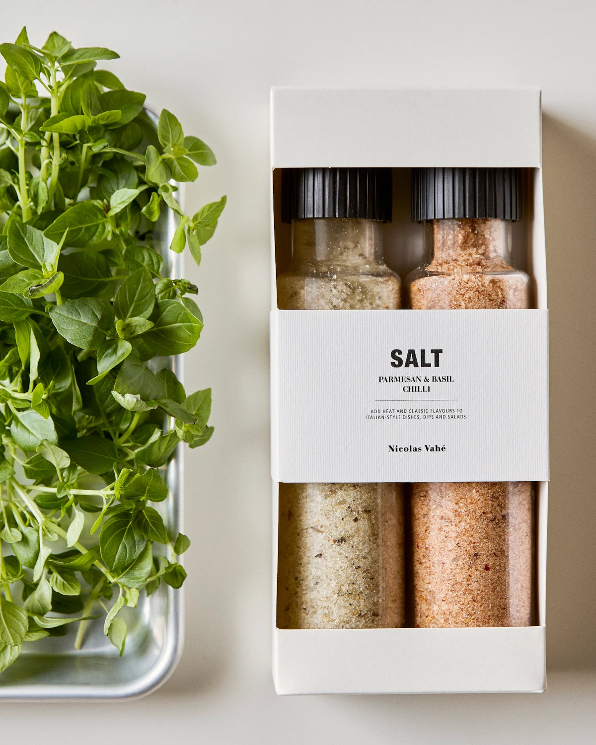 Nicolas Vahé Salt Gift Box, Parmesan & Basil and Chilli at Lifestory