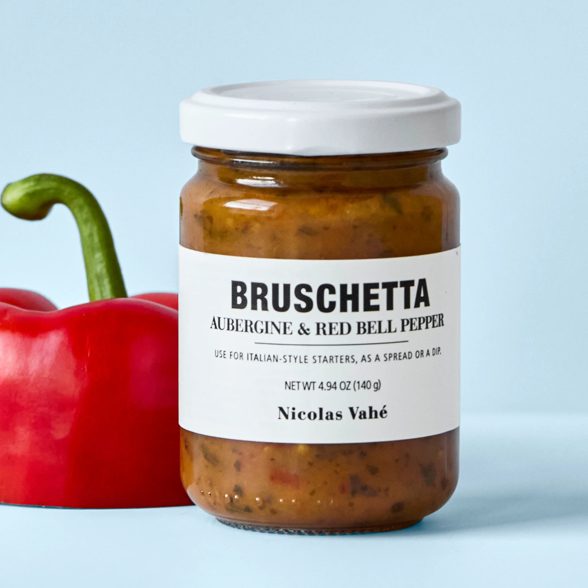 Nicolas Vahé Bruschetta with Aubergine & Red Bell Pepper