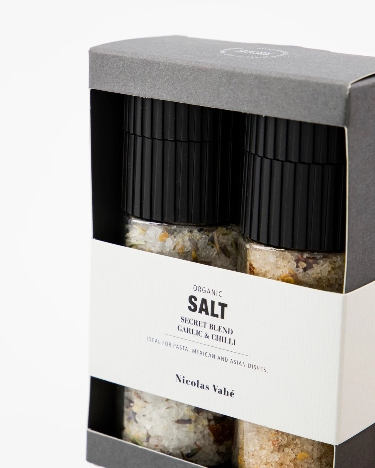 Nicolas Vahé Organic Gift Box Secret Blend Salt and Garlic & Red Chilli Salt