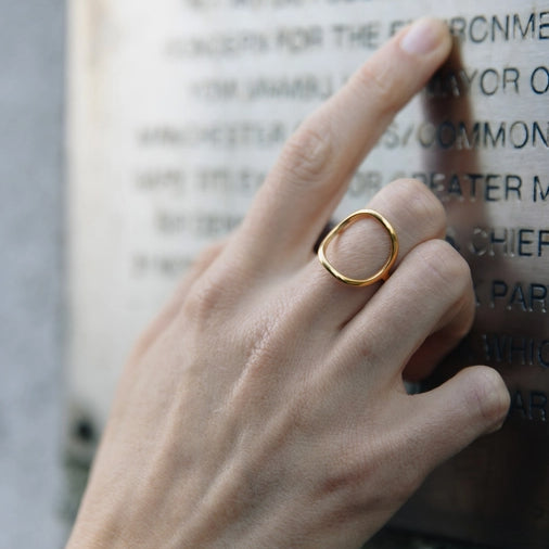 Abstract Circle Ring - Water Resistant Gold Plating by Nordic Muse - Lifestory