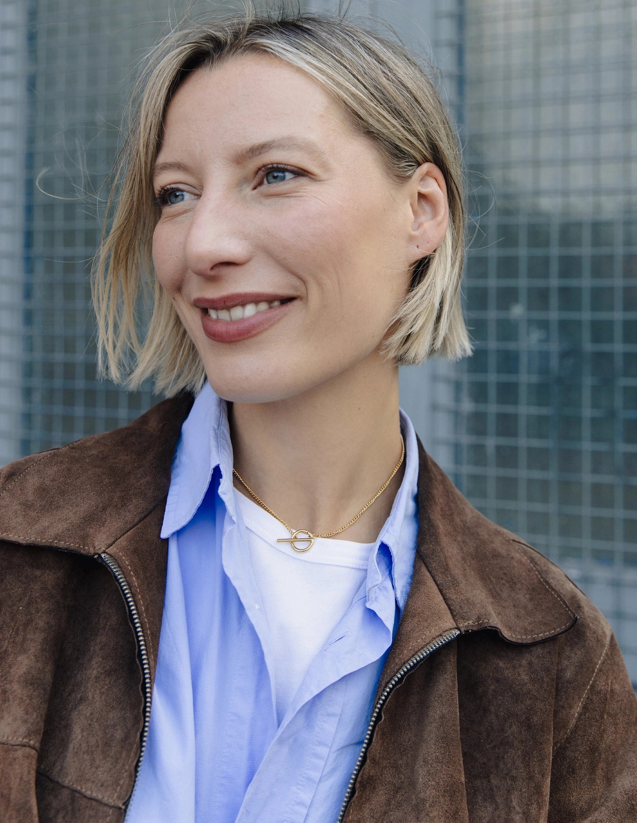 Herringbone Toggle Chain Necklace - Water Resistant Gold Plating by Nordic Muse - Lifestory