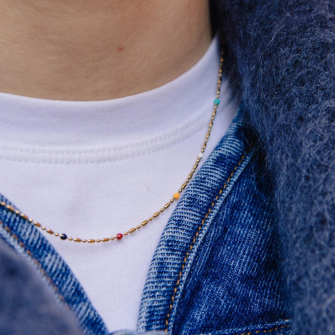 Rainbow Beaded Necklace - Water Resistant Gold Plating by Nordic Muse