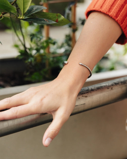 Bold Fluid Cuff Bangle  - Water Resistant Gold or Silver Plating by Nordic Muse - Lifestory