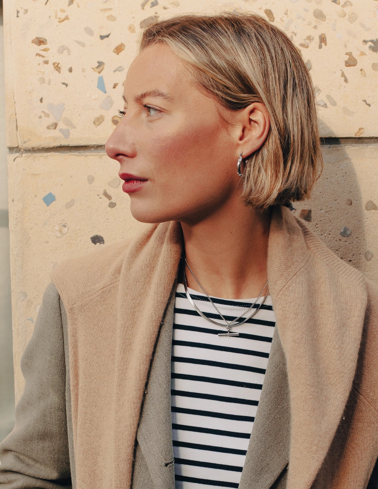 T-Bar Chain Necklace - Water Resistant Silver Plating by Nordic Muse