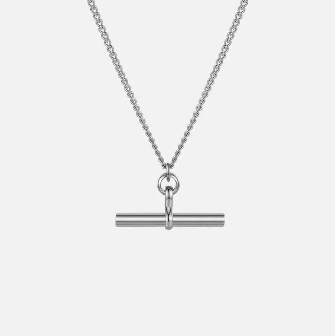 T-Bar Chain Necklace - Water Resistant Silver Plating by Nordic Muse