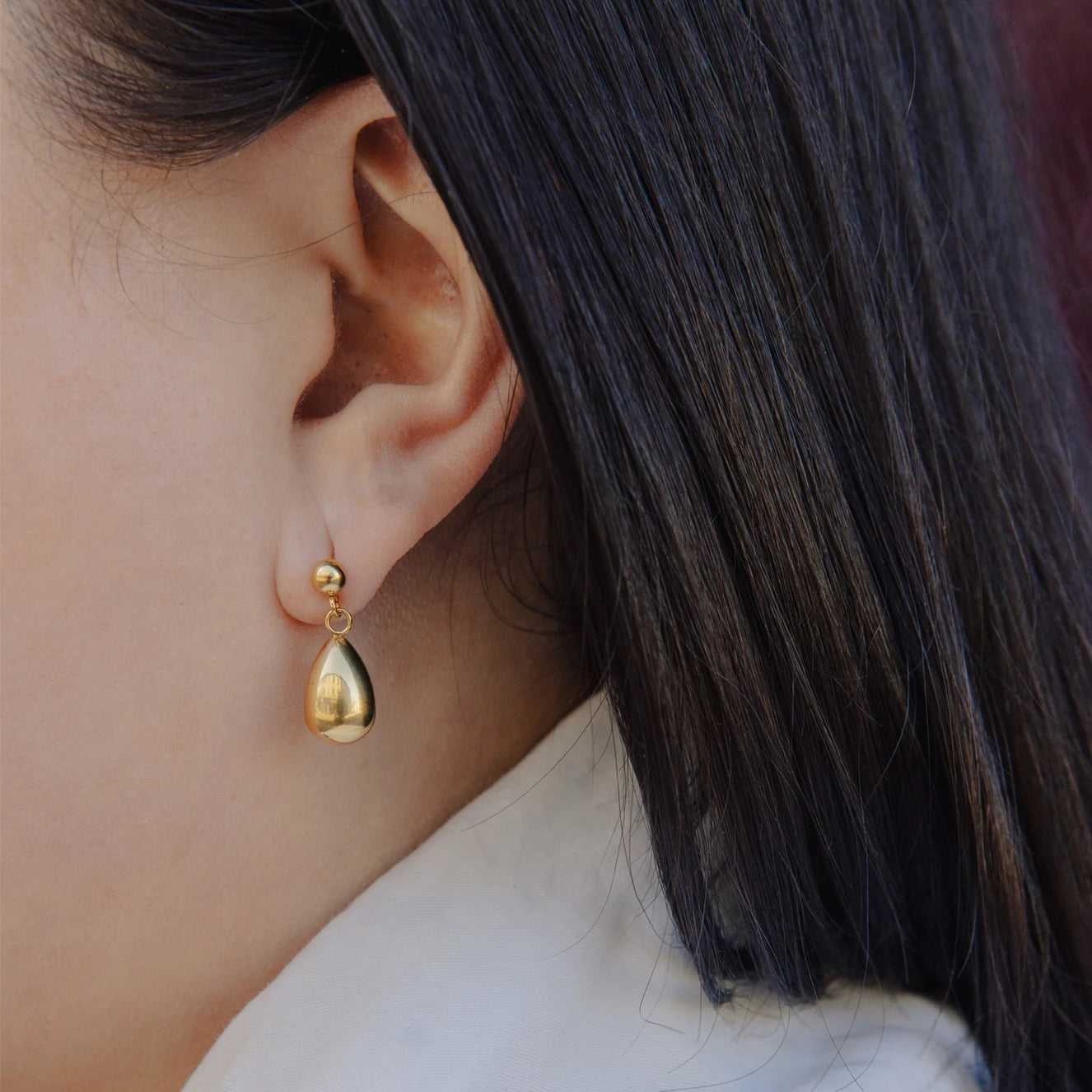 Teardrop Earrings - Water Resistant Gold Plating by Nordic Muse