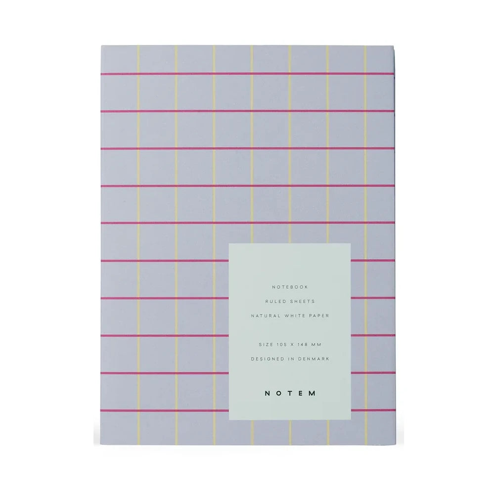 Small Check Ruled Notebook Notem Studio UMA Small Notebook - Flatlay With Ruled Pages