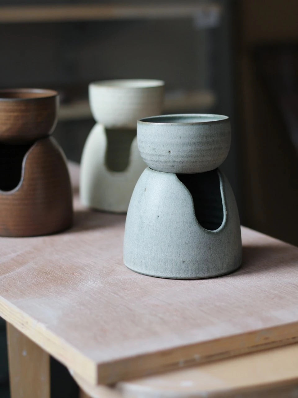 Oil / Wax Melt Burner in Haar Glaze by Aku Ceramics