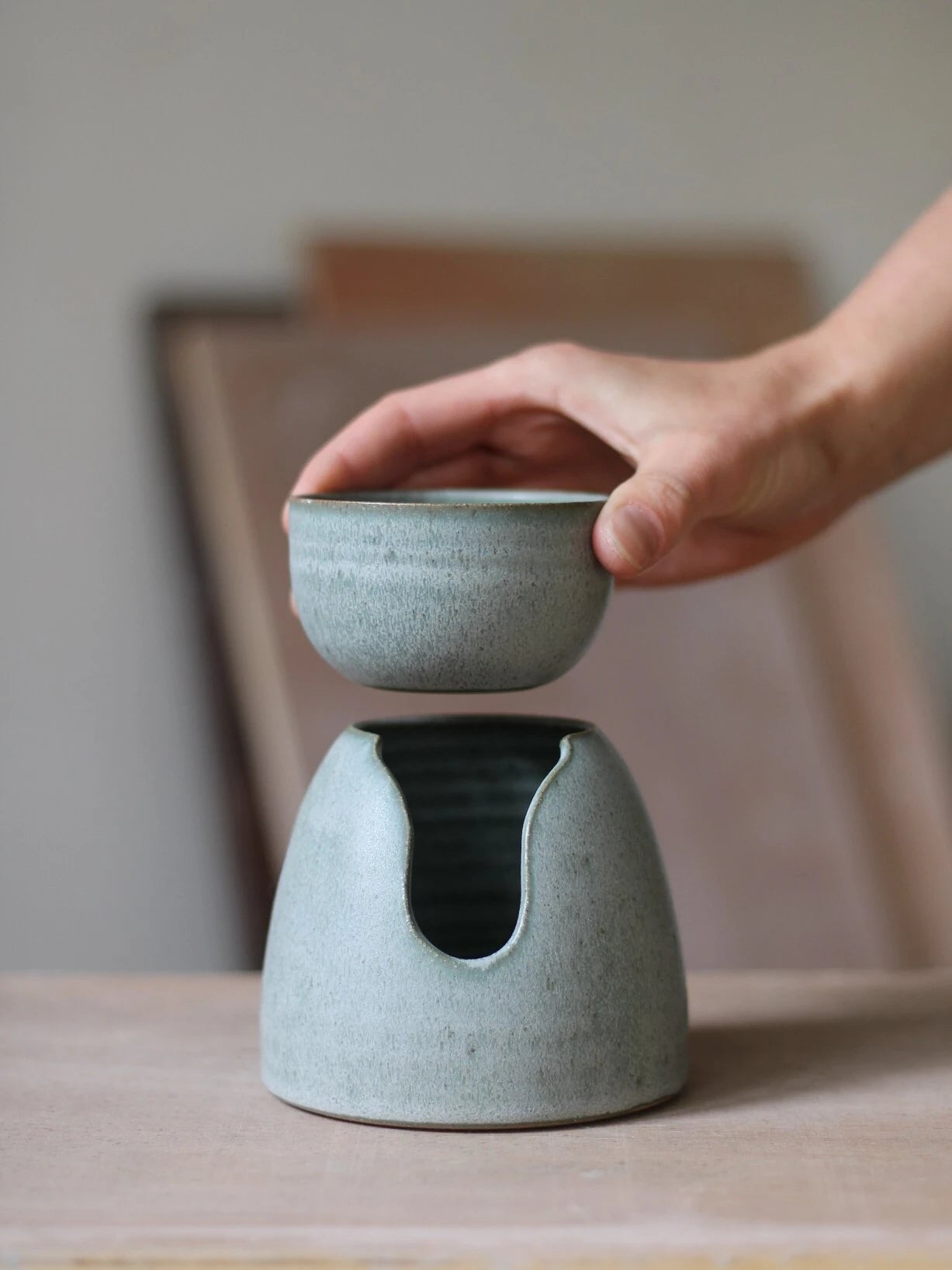 Oil / Wax Melt Burner in Haar Glaze by Aku Ceramics