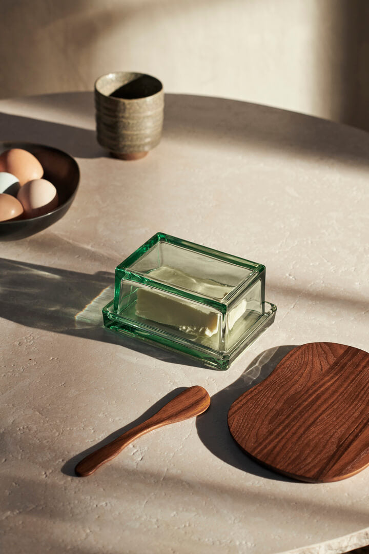 Oli Box | Clear Recycled Glass Butterdish | by ferm Living