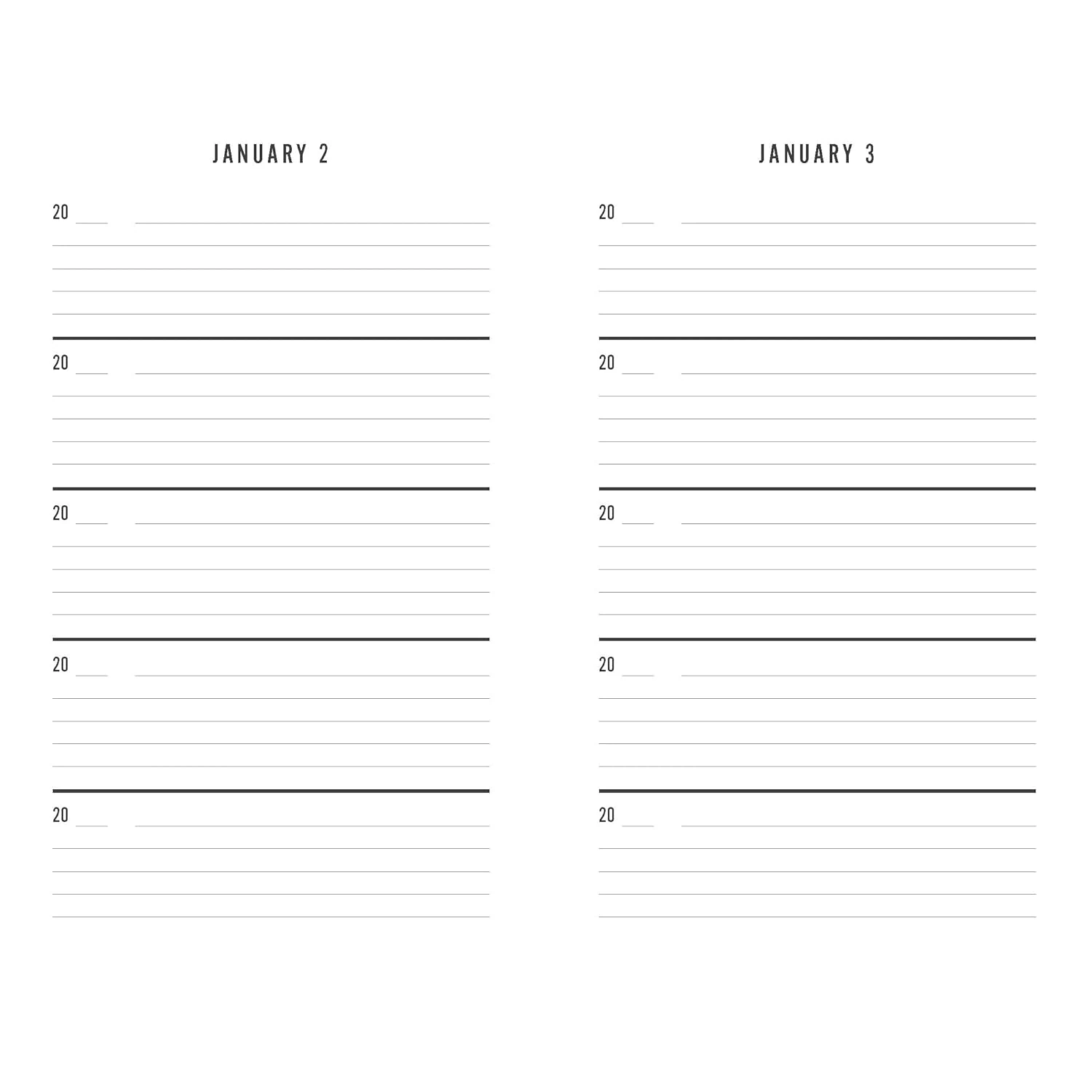 One Line a Day - Five Year Planner / Diary / Journal | 2 Colours