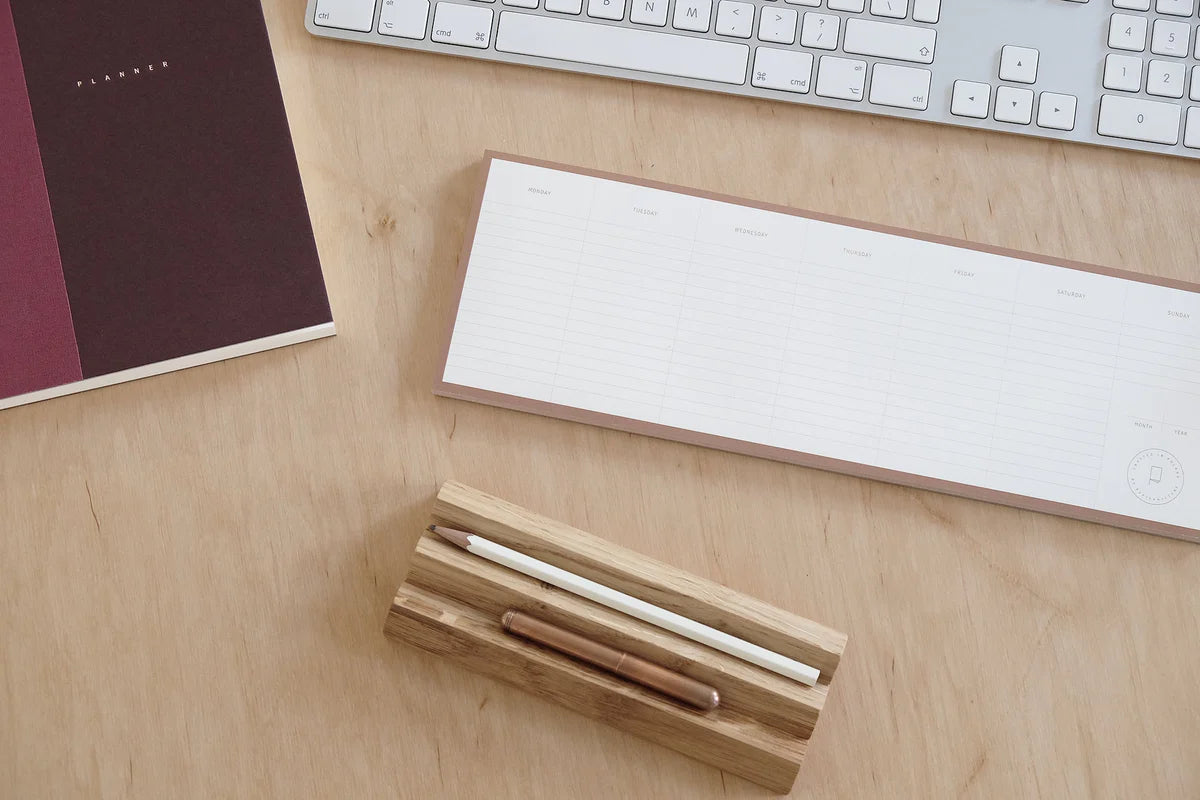 Papierniczeni Small Oak Desk Pen Tray