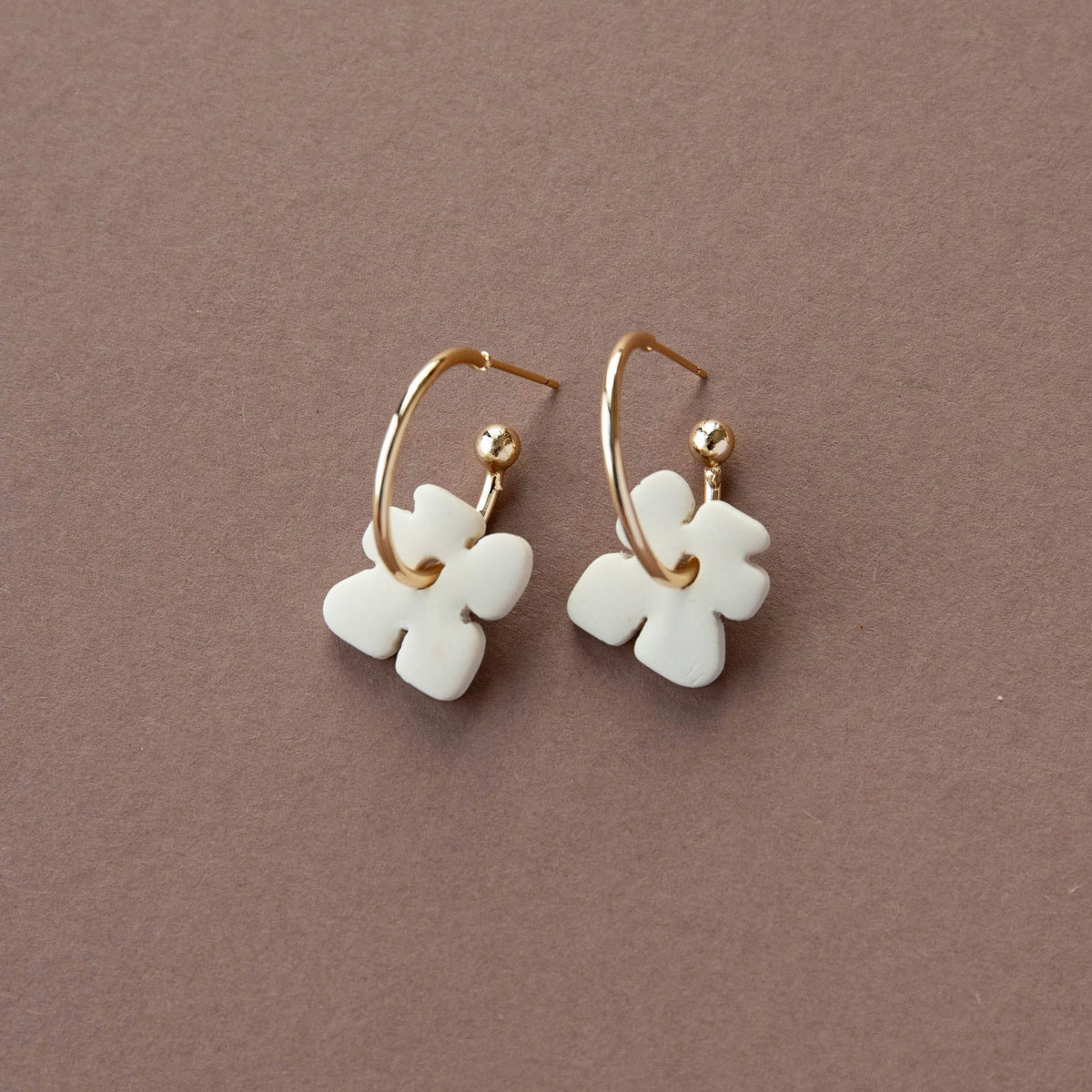 Pepper You Blob Bloom Charm Hoop Earrings