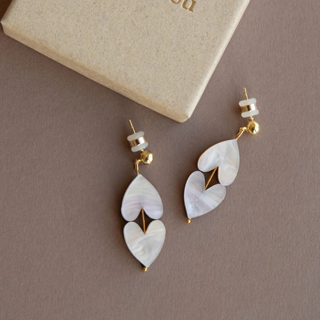 Queen of Hearts Drop Earrings | Acrylic & Wood | by Pepper You - Lifestory