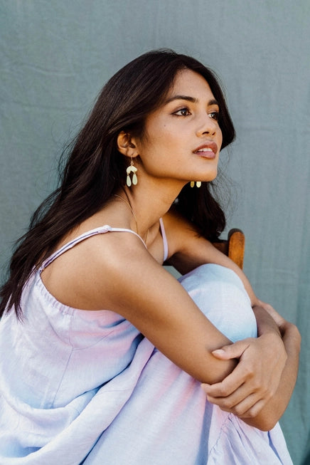 Pepper You Brass & Clay Rain Drop Earrings - Lifestory