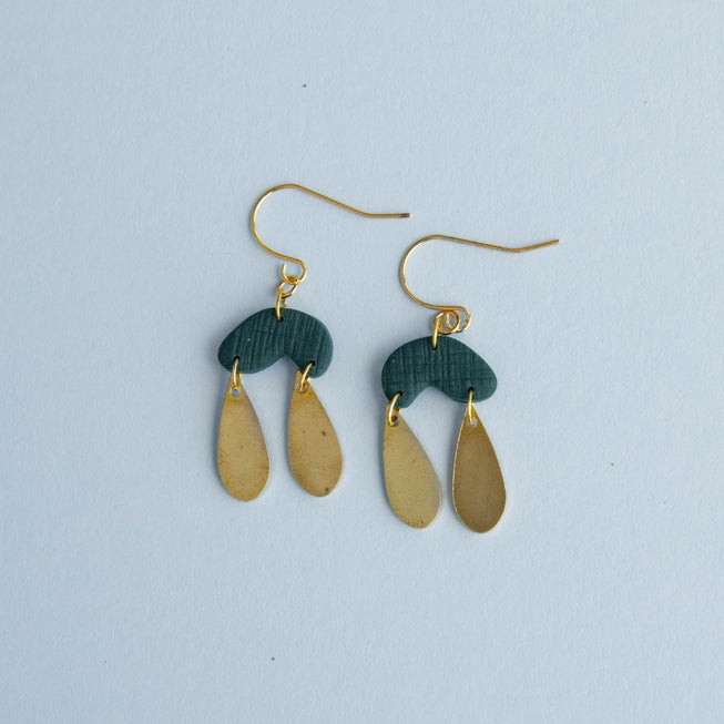 Pepper You Brass & Clay Rain Drop Earrings - Lifestory