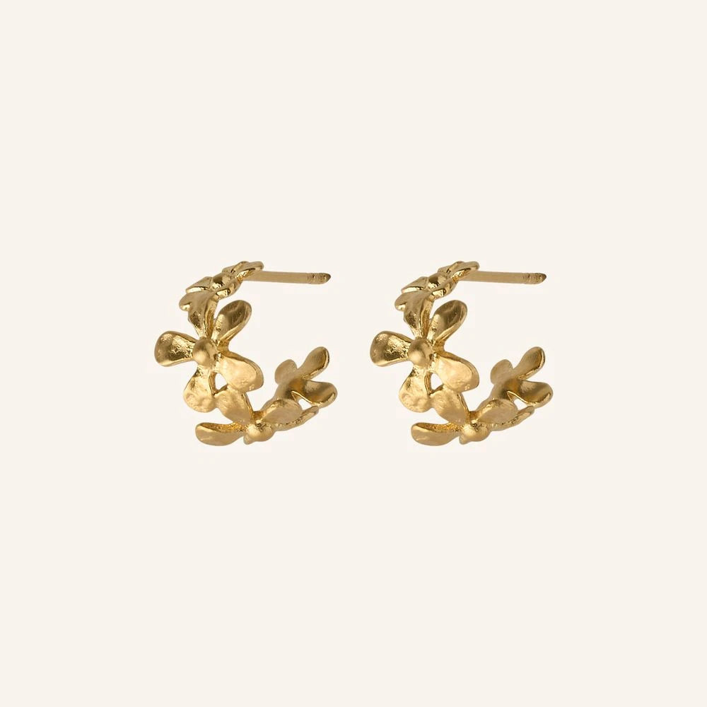 Wild Poppy Hoops in Silver and Gold-Plated Silver by Pernille Corydon - Lifestory