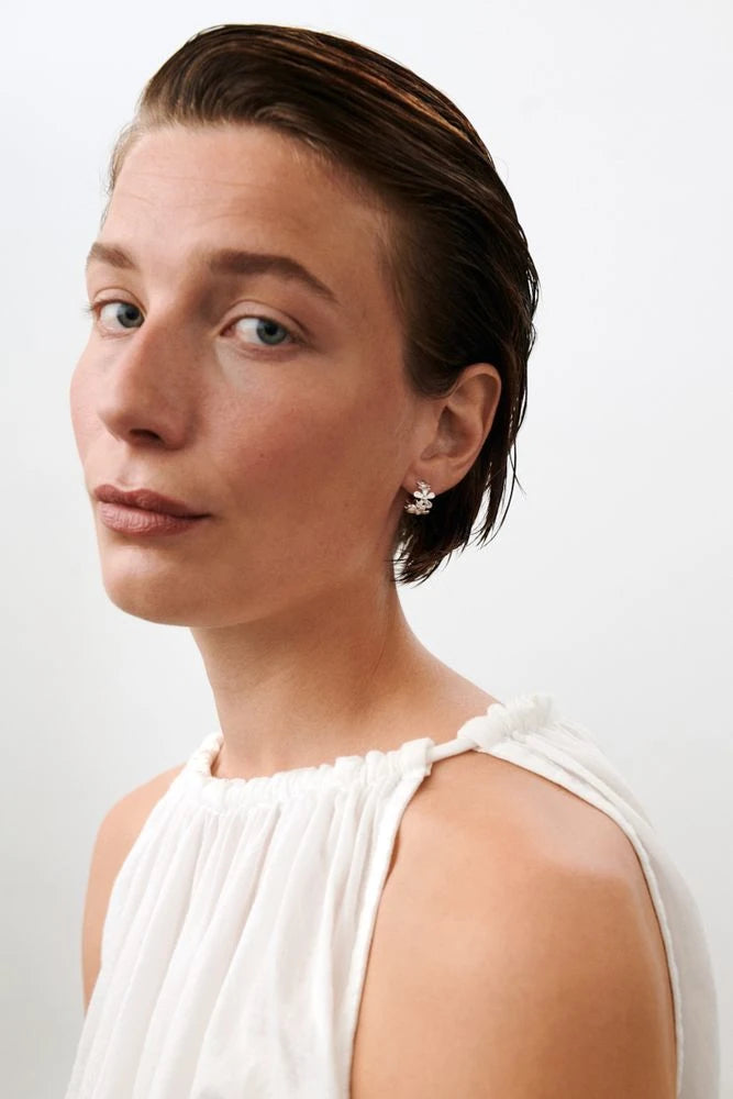 Wild Poppy Hoops in Silver and Gold-Plated Silver by Pernille Corydon - Lifestory