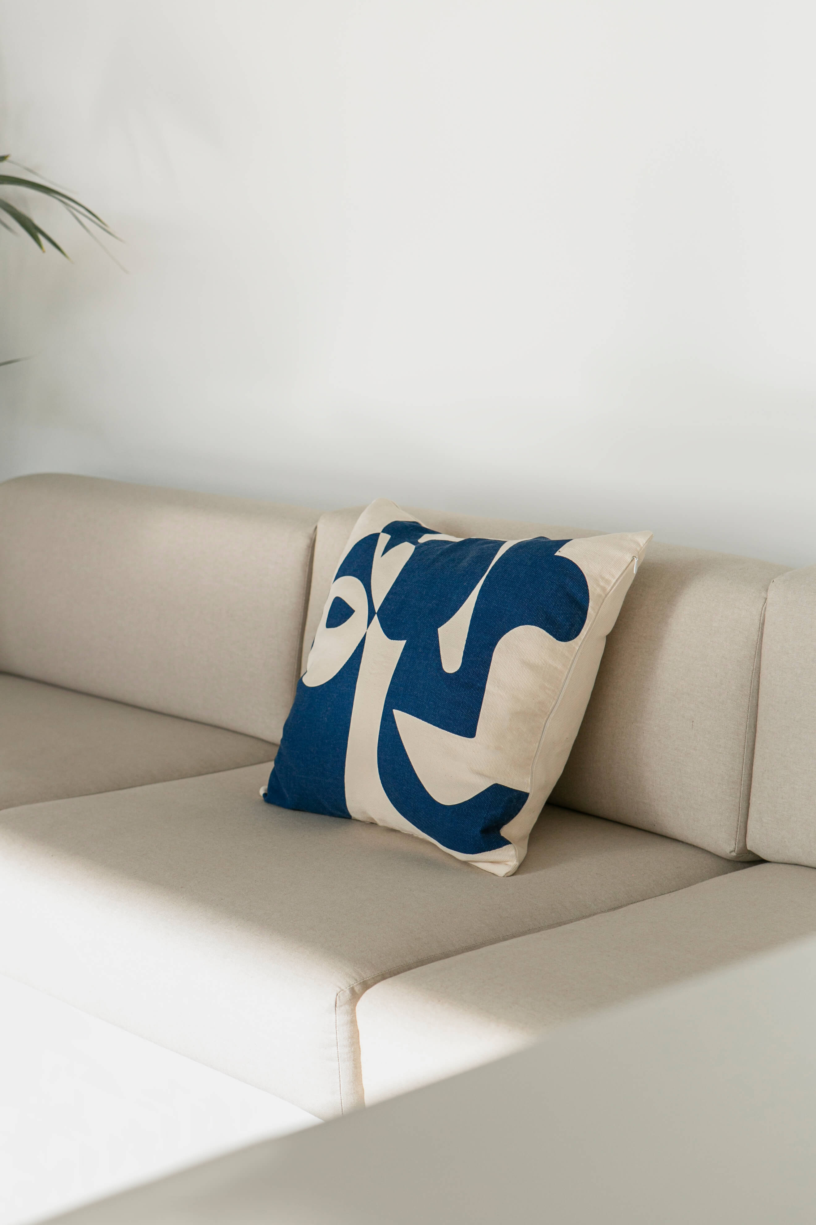 Printed Cushion Cover | Blue | Cotton | by O Cactuu - Lifestory - O Cactuu
