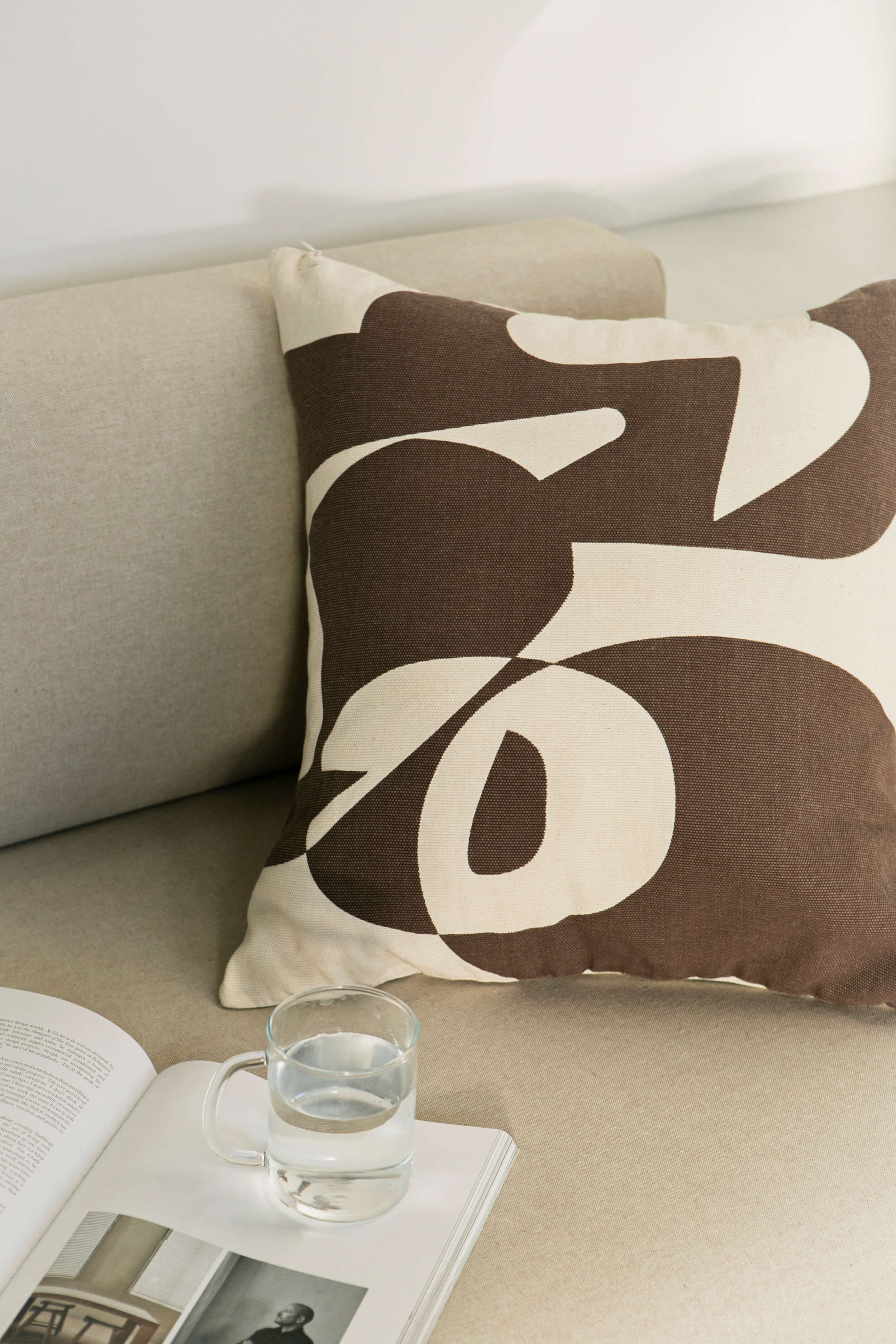 Printed Cushion Cover | Brown | Cotton | by O Cactuu - Lifestory - O Cactuu