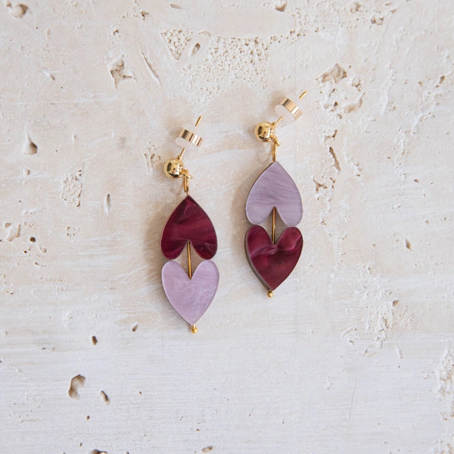 Queen of Hearts Drop Earrings | Acrylic & Wood | by Pepper You - Lifestory