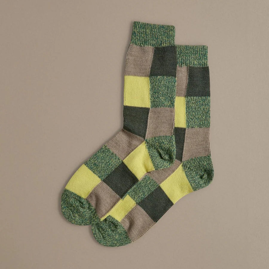 ROVE Knitwear Mens Patchwork Fine Merino Wool Socks - UK Made - Lifestory
