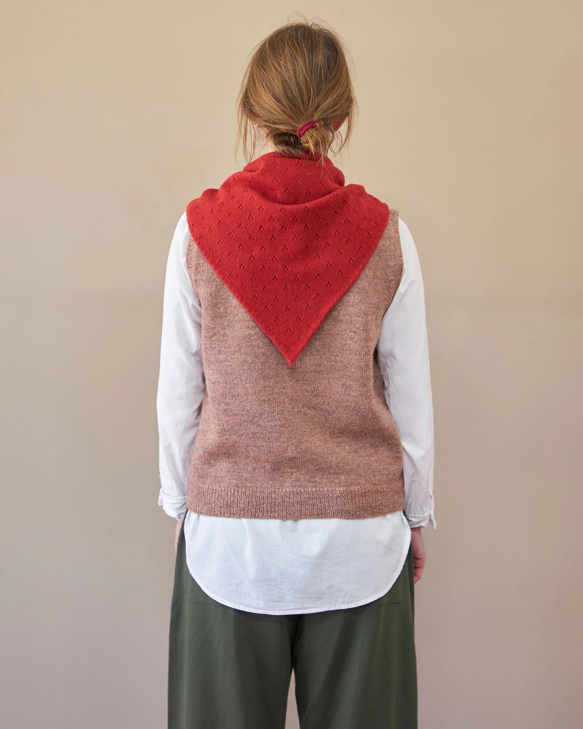 ROVE Knitwear Merino Lambswool Pointelle Neckerchief - UK Made