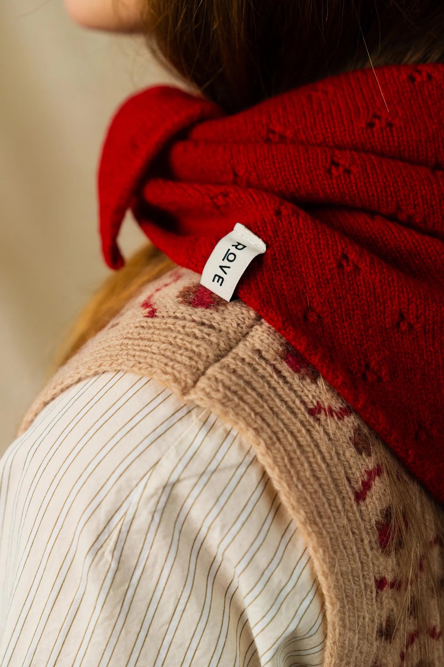 ROVE Knitwear Merino Lambswool Pointelle Neckerchief - UK Made