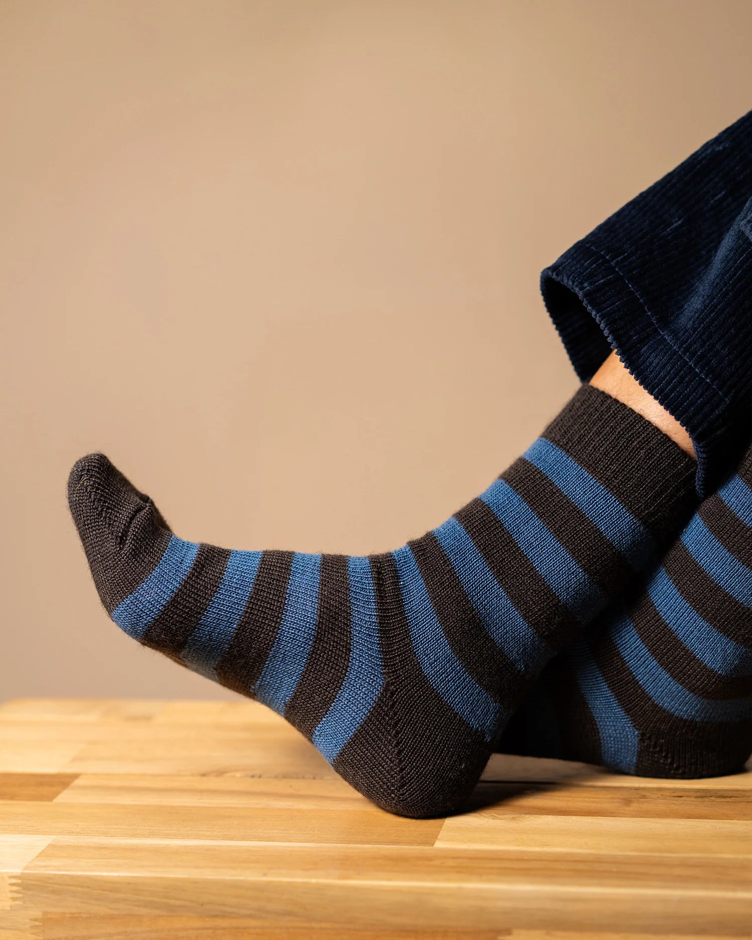 ROVE Knitwear Mens Stripe Fine Merino Wool Socks (UK 8-11) - UK Made